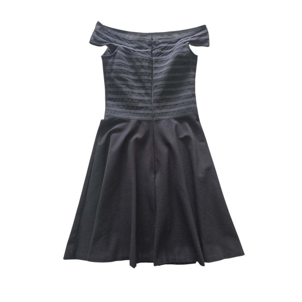 Catherine Malandrino Rhea party dress Black Off Shoulder Fit Flare Sz 0 Cocktail - Picture 8 of 15